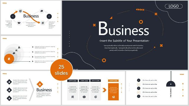 <b>Orange and black business PowerPoint templates</b>