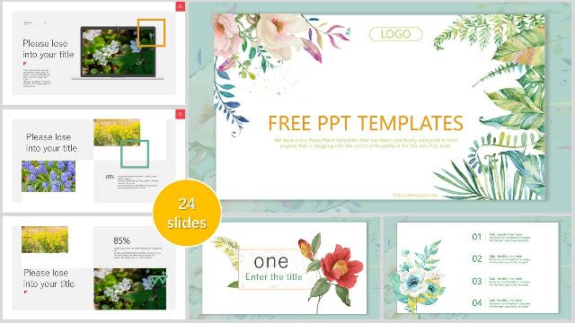 Fresh plant photo album PowerPoint Templates