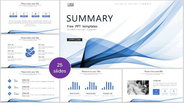 Blue Abstract Lines PowerPoint Templates