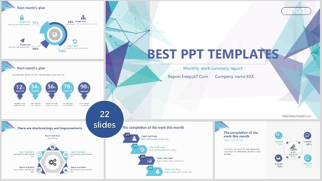 <b>Blue Green Polygon Business PowerPoint Templates</b>