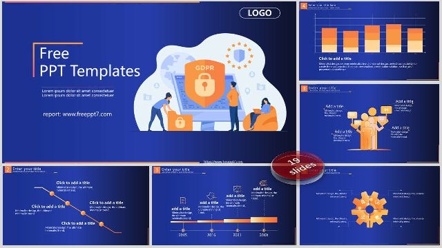 Blue orange flat PowerPoint templ