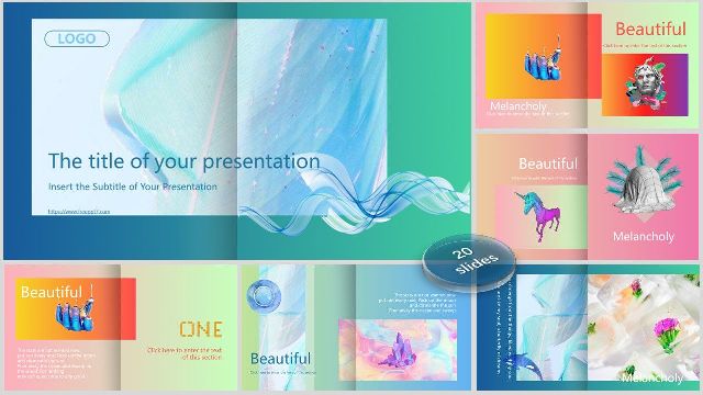 Fresh picture album style PowerPoint Templates