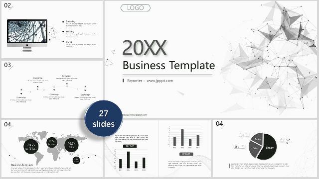 <b>Gray dotted line polygon PowerPoint Templates</b>