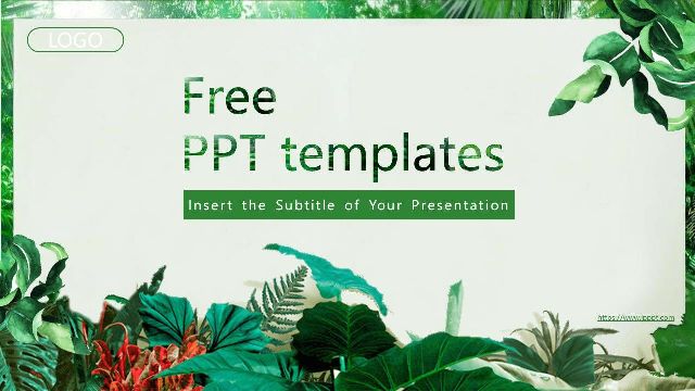 <b>Green leaf plant background PowerPoint Templates</b>
