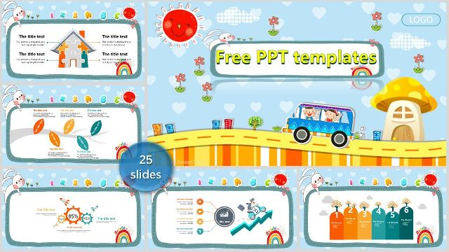 Cartoon children theme slide templates