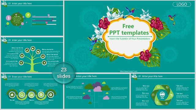 <b>Pretty Flower and Bird PowerPoint Templates</b>