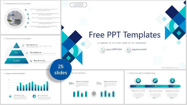 Blue Universal Work Report PowerPoint Templates