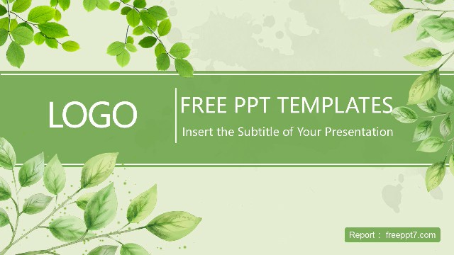 Great! Green Leaf Business Report PowerPoint Templates