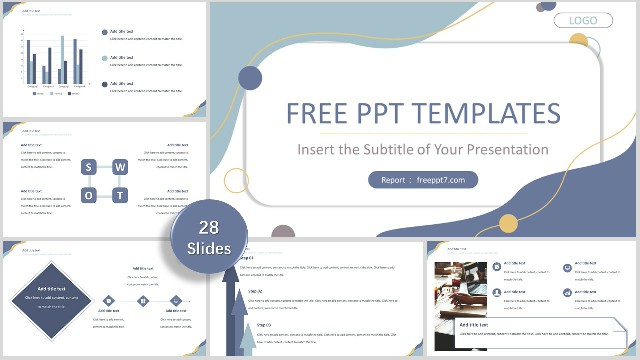 Blue Dynamic Business Report PowerPoint Templates