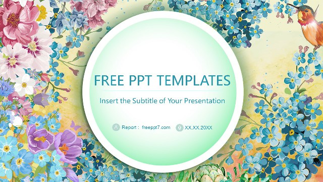<b>Colorful Flowers and Birds Background PowerPoint Templates</b>