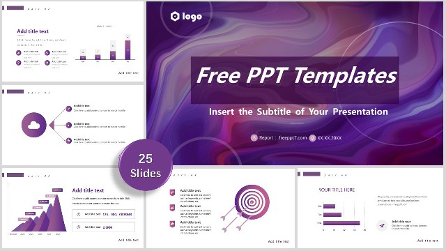 <b>Purple Abstract Business Report PowerPoint Templates</b>