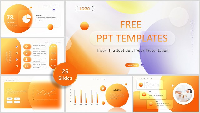 Beautiful！Orange high-end business PowerPoint templates
