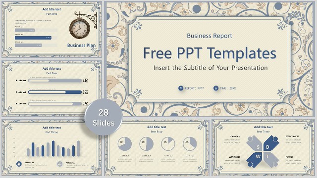 So Nice! Retro Pattern Business PowerPoint Templates