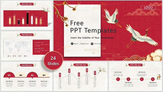 <b>Beautiful! Red Chinese style PowerPoint templates | Free</b>