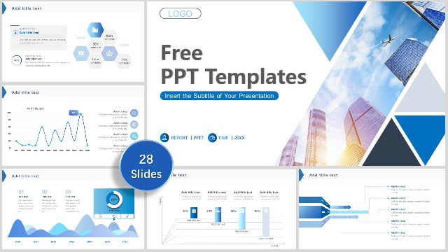 Great ! Blue Project Report PowerPoint Templates