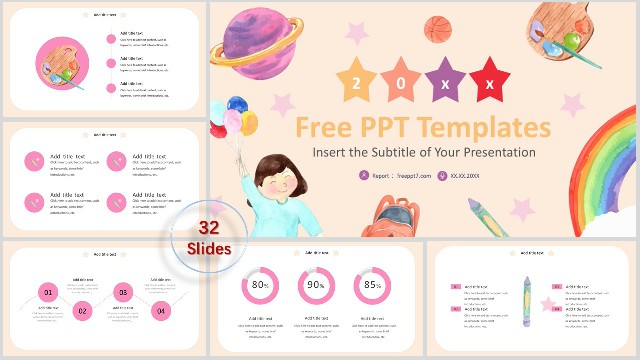 Good ! Cartoon Children Education PowerPoint Templates