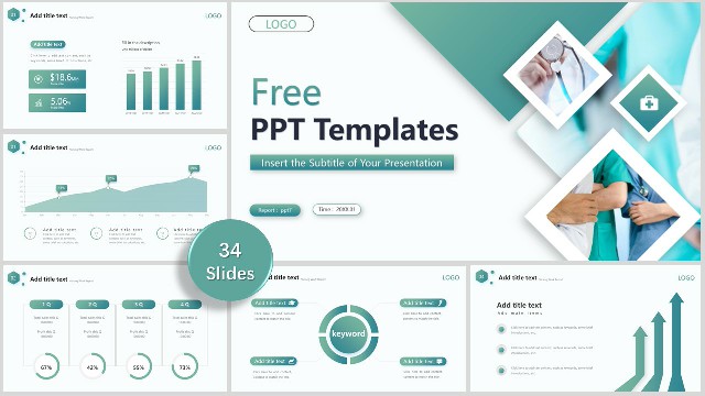Good ! Medical Work Report PowerPoint Templates