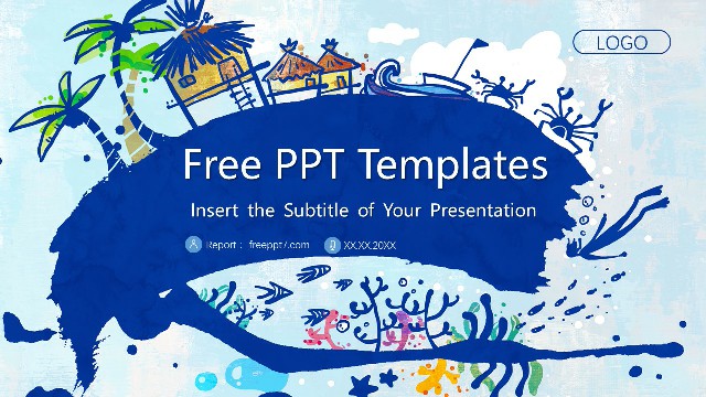 <b>So Nice ! Blue Island PowerPoint Templates</b>