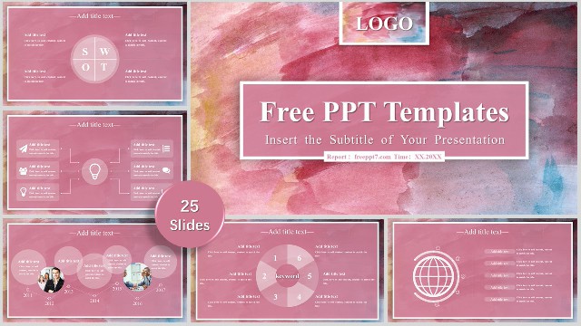 Beautiful! Colorful Watercolor Style PowerPoint Templates